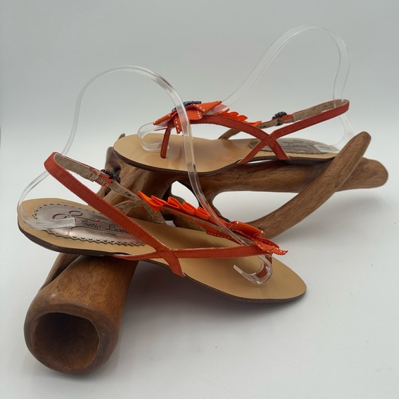 Poetic License Bejangled Sandles | Orange | Bow & Rhinestone Embellished w/Box - Picture 3 of 4